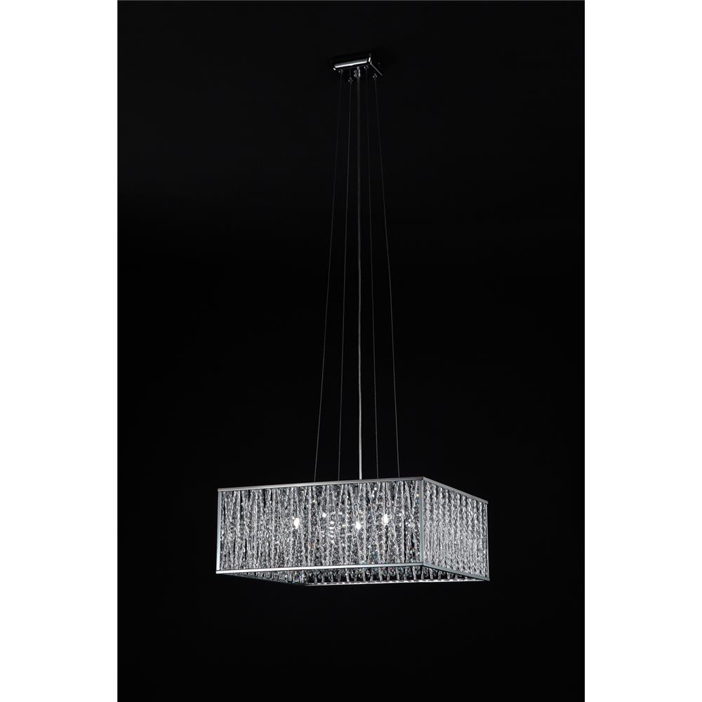 Z-Lite 872CH-P 5 Light Pendant in Chrome with a Silver Shade